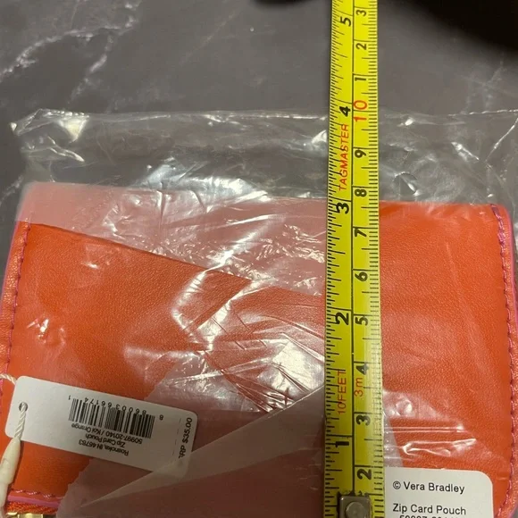 NWT Vera Bradley Orange and Pink Zip Card Pouch in Koi Orange - Picture 10 of 12